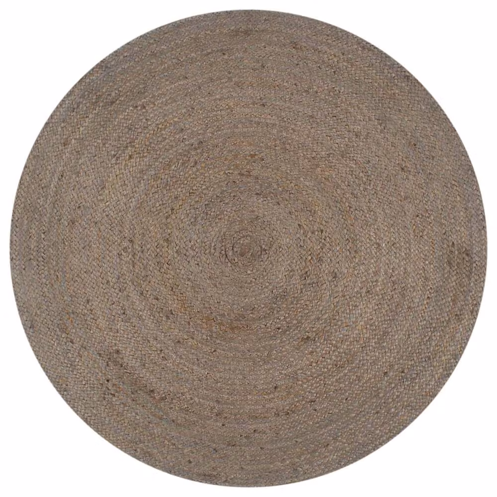 Berkfield Home Handmade Braided Jute Round Rug in Grey, Diameter: 100 cm – 1