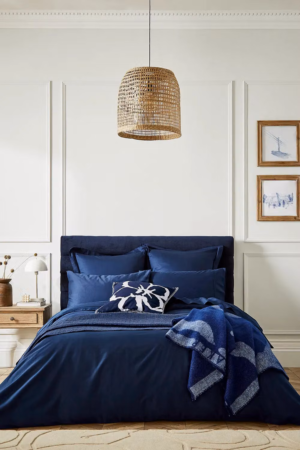 Ted Baker 250 Thread Count Mako Satin Cotton Single Fitted Sheet in Blue, W: 90 cm, L: 200 cm – 4