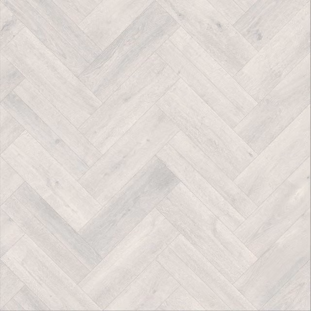 Luna White Herringbone Wood Effect Vinyl Flooring Sheet, 2.3mm Thickness, W: 400 cm x D: 600 cm