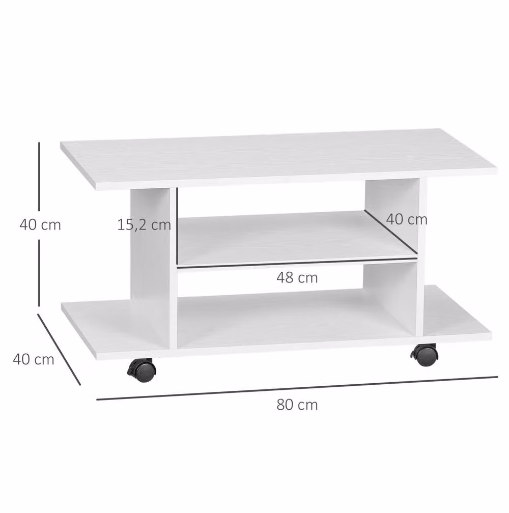 STILVORA White Minimalist TV Unit with Media Compartments and Back Panel – 2