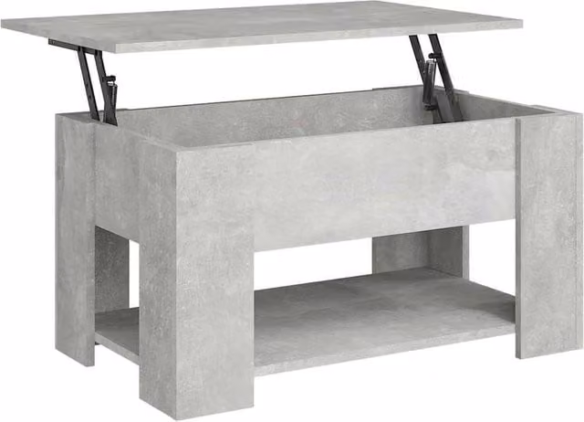 Berkfield Home Modern Rectangular Coffee Table in Concrete Grey, W: 79 cm, D: 49 cm, H: 41 cm – 1