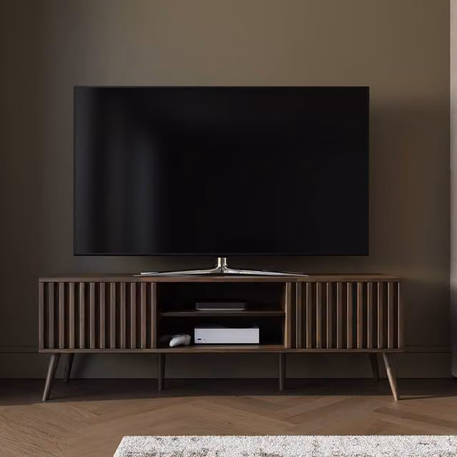 GFW Rowan Mid-Century TV Unit in Walnut Brown – 1