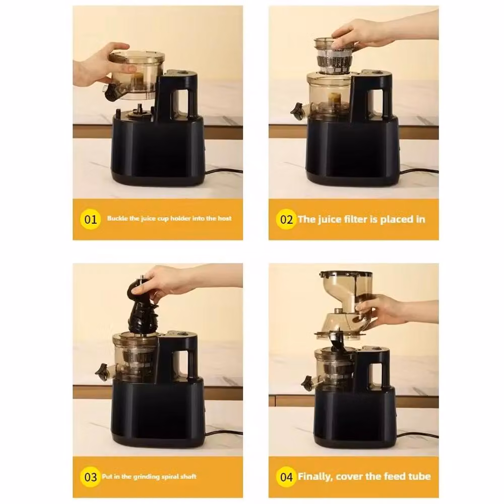 SPETLEK Slow Masticating Electric Juicer for Fresh Fruit Extraction, Black, W: 100 cm, D: 15 cm, H: 15 cm – 5