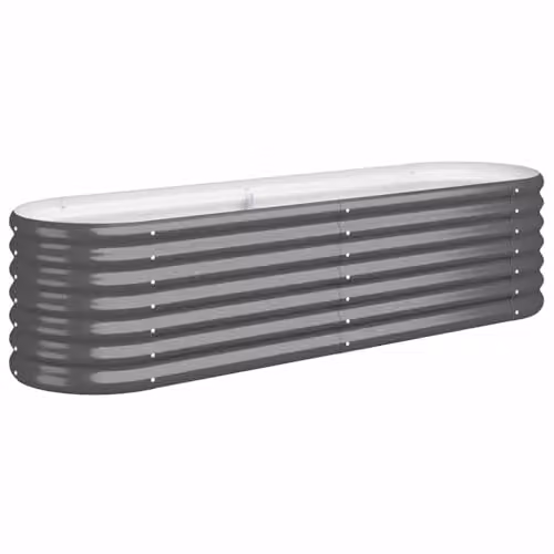 vidaXL Galvanised Steel Raised Bed in Anthracite, W: 152 cm, D: 40 cm, H: 36 cm