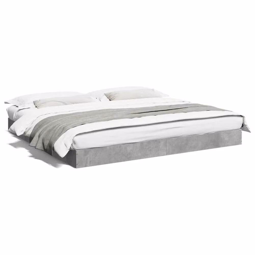 Berkfield Home Modern Bed Frame in Concrete Grey, W/D/H: 180 x 203 x 183 cm – 3