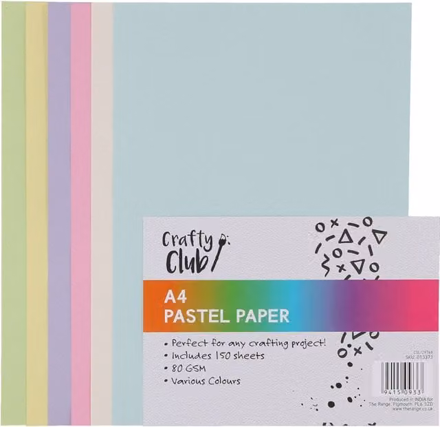 Crafty Club 150 Sheets A4 Multicolour and Blue Paper Pack