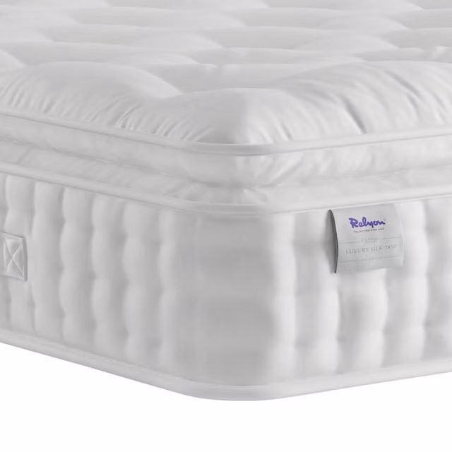 Relyon Luxury Silk 2850 Pillow Top Pocket Spring Mattress in White, W/D/H: 140 x 200 cm