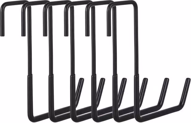 FLAVORA 6-Piece Heavy Duty Z-Shaped Multi-Purpose Hanging Hooks, Black