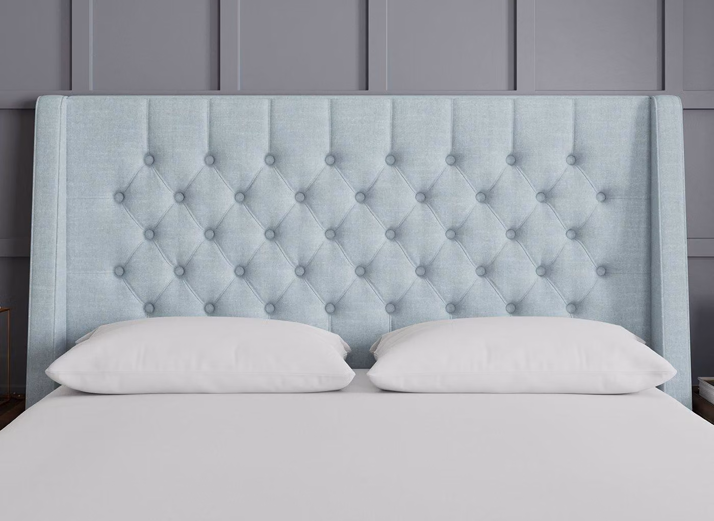TheraPur Buckler Upholstered Headboard in Blue