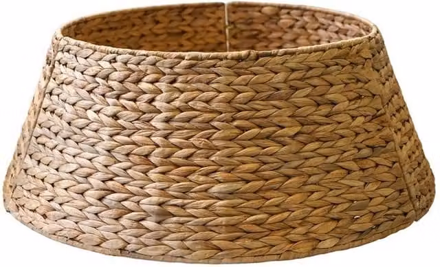 Lemon Pavilion Foldable Round Tree Skirt in Natural Brown Water Hyacinth, W62 x D62 x H26 cm – 1