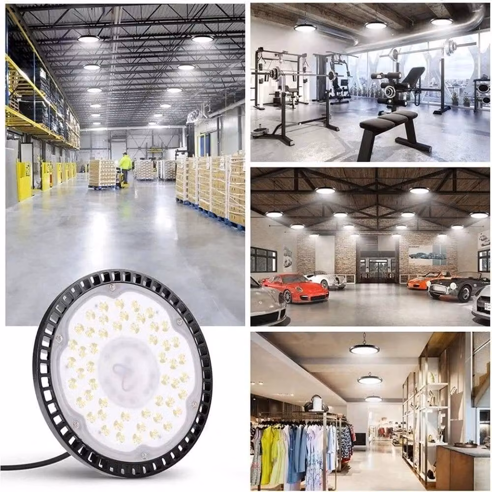 NESTLUNE 500W UFO LED Industrial High Bay Light in Black – 3