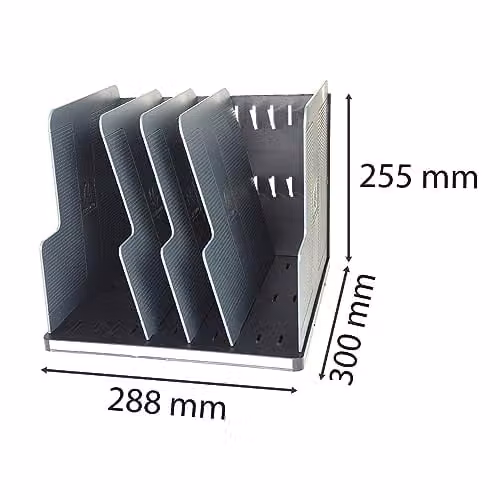 Exacompta Modulotop ECOBlack Vertical Sorting Rack for A4 Documents, Black and Mouse Grey, W/D/H: 30.0 x 28.8 x 25.5 cm – 2