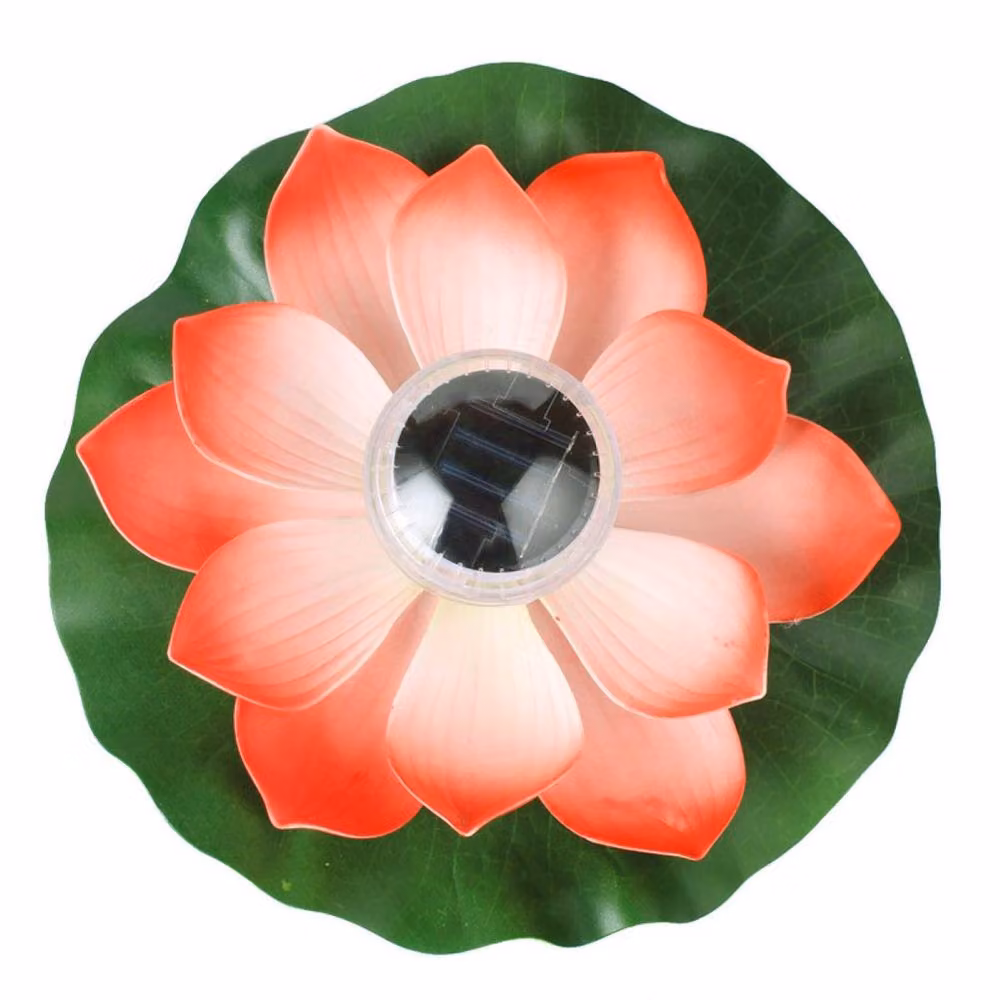 Quipulse Solar-Powered White Lotus Flower Floating LED Pond Lights – 4