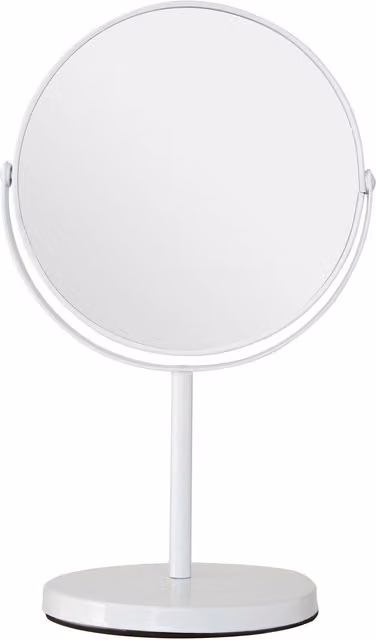 Orsina Marisha Round White Metal Swivel Tabletop Mirror