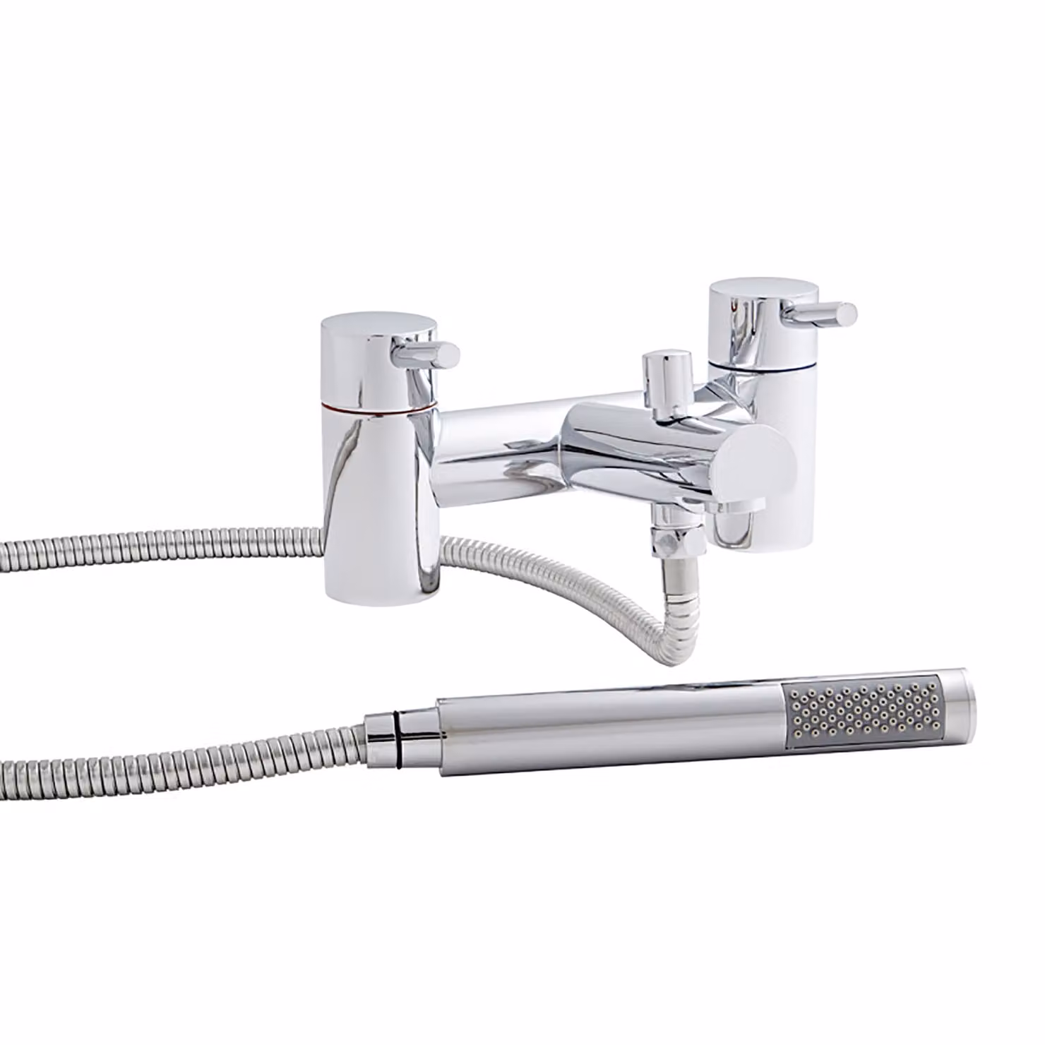Kartell Plan Two-Handle Deck Mounted Bath and Shower Mixer Tap Set in Chrome