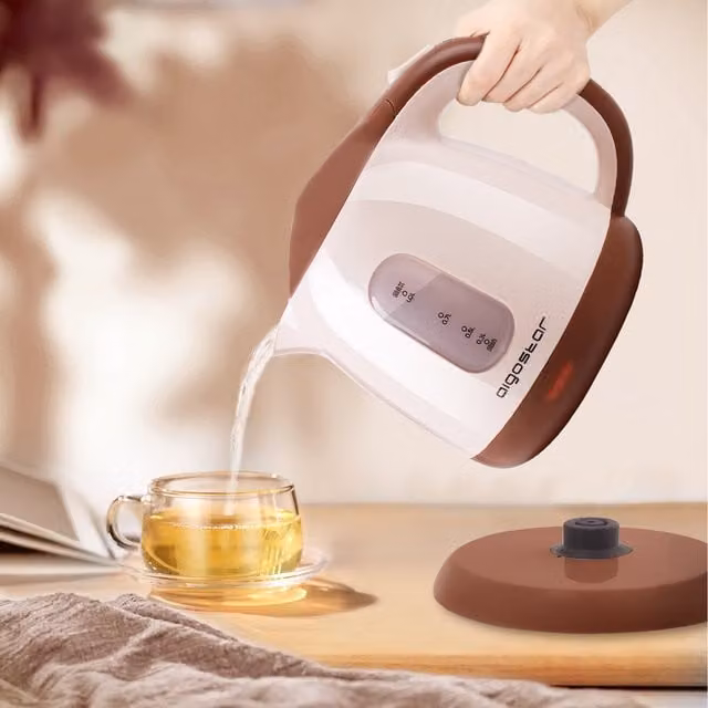 Aigostar Brown Small Electric Travel Foldable Kettle with Auto Shut-off
