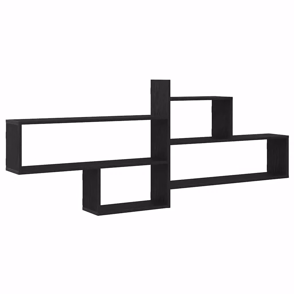 Berkfield Home Black Oak Wall Shelf, W: 167.5 cm, H: 68 cm, D: 18 cm – 2