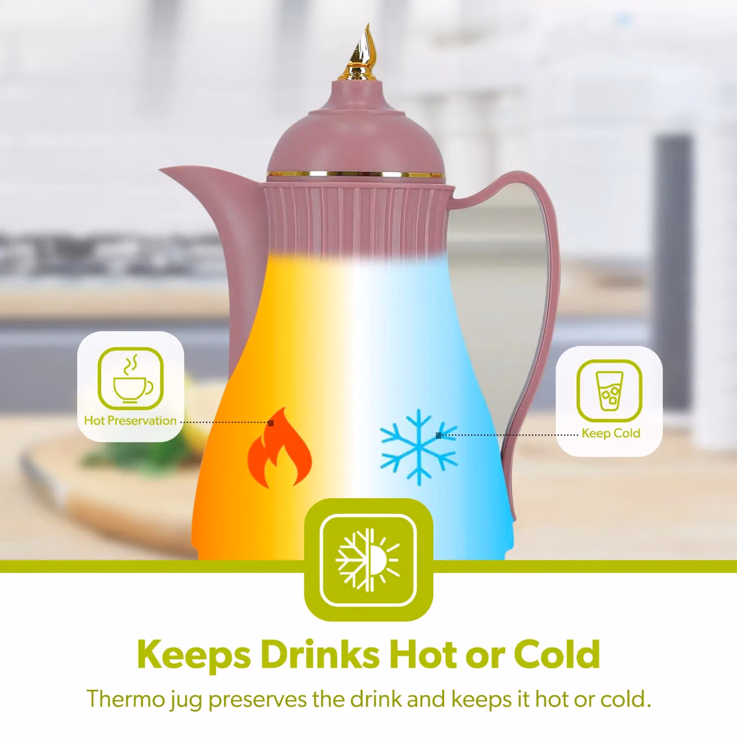 Royalford 1L Vacuum Flask Thermos Jug Insulated Airpot for Hot and Cold Drinks in Maroon – 2