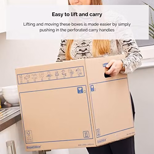 Bankers Box Extra Large Heavy Duty Moving Boxes, Pack of 5, Brown, W/D/H: 70 x 44 x 33 cm – 2