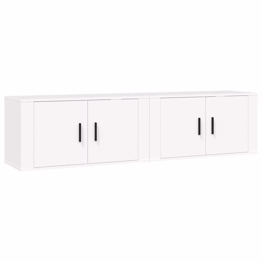 Berkfield Home Classic Wall-mounted TV Cabinets, 2 Piece, White, W/D/H: 80 x 34.5 x 40 cm – 3