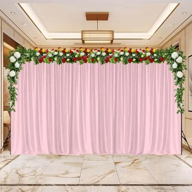 Trimming Shop Wrinkle-Free Spandex Backdrop Curtain, Pink, W: 600 cm, H: 300 cm, D: 45 cm
