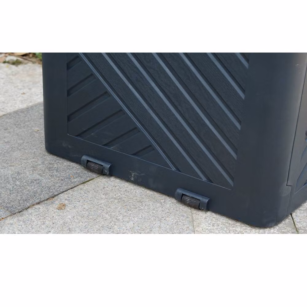 Gr8 Garden 120 Litre Plastic Outdoor Storage Box in Black – 5