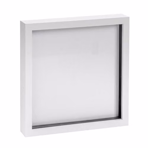 Nicola Spring White 3D Shadow Box Photo Frame, Square Minimalist Display Case, W/H: 25.4 x 25.4 cm