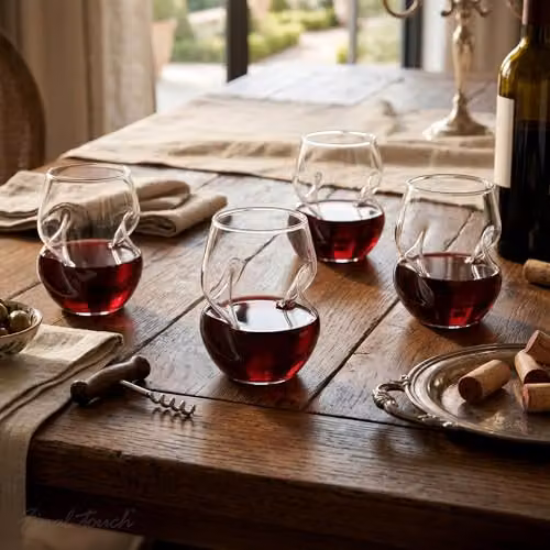 Final Touch Conundrum Red Wine Glasses, Set of 4, 473ml, Transparent – 2