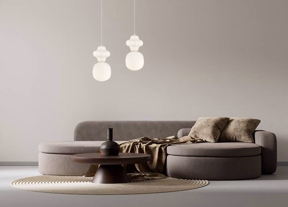 Netlighting Latera Slim Pendant Ceiling Light in Pink and White Matt Ceramic and Glass – 2