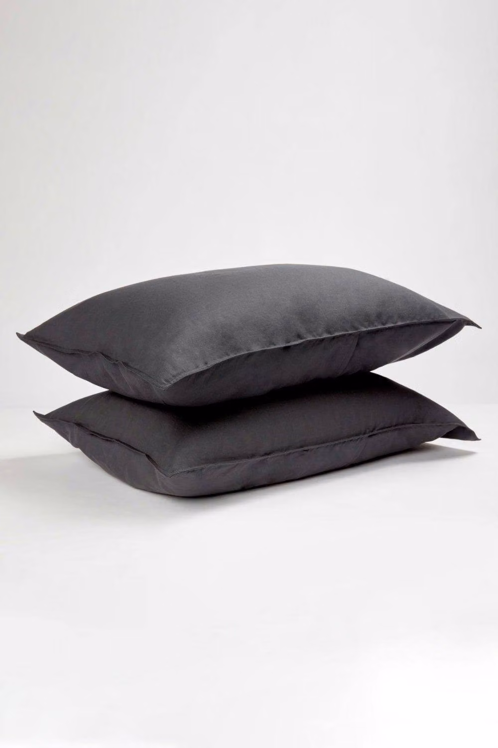 Panda London Bamboo and French Linen Pillowcases, 2-Pack, Grey, W/H: 75 x 50 cm – 2