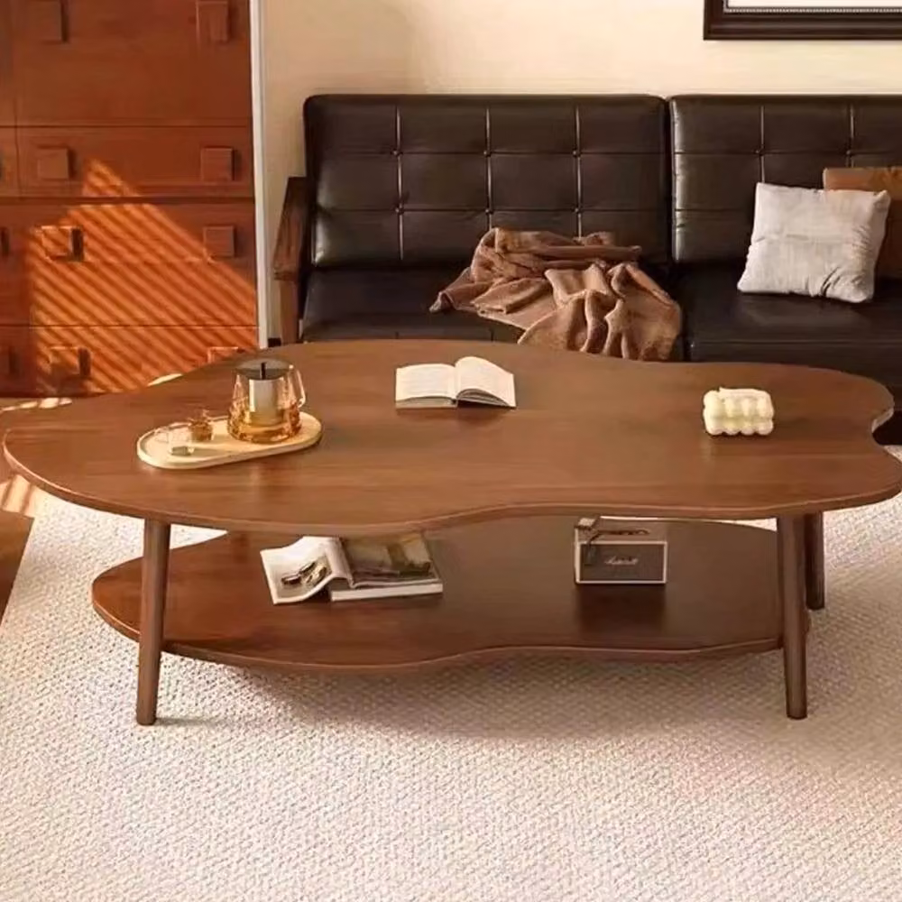 SPETLEK Modern 2-Tier Oval Coffee Table in Brown – 3