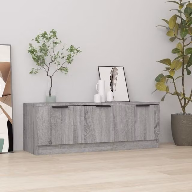 Berkfield Home Grey Sonoma TV Cabinet in Engineered Wood W/D/H: 102 x 36.5 x 36.5 cm