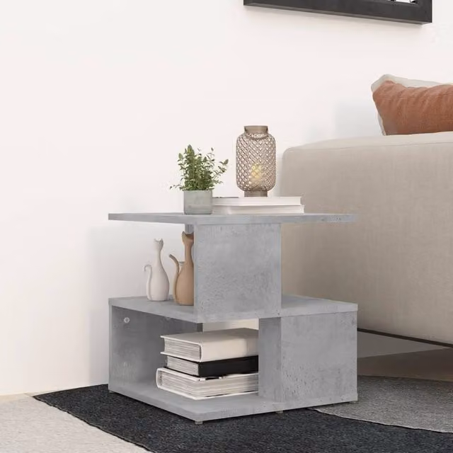 Berkfield Home Modern Square Side Table in Grey, W/D/H: 40 x 40 x 40 cm