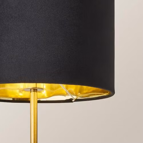 ValueLights Christina Black Velvet and Gold Palm Leaf Table Lamp with LED Bulb – 3