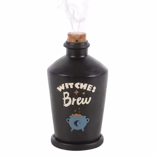 KDMD Witches Brew Potion Bottle Ceramic Incense Cone Burner, Black, H 14.0 x W 6.5 x D 6.5 cm – 1