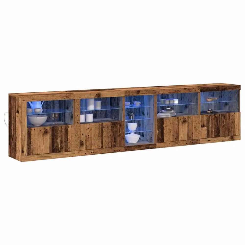 Berkfield Home Rustic Brown Sideboard with Integrated LED Lights, W: 283 cm, D: 37 cm, H: 67 cm – 3