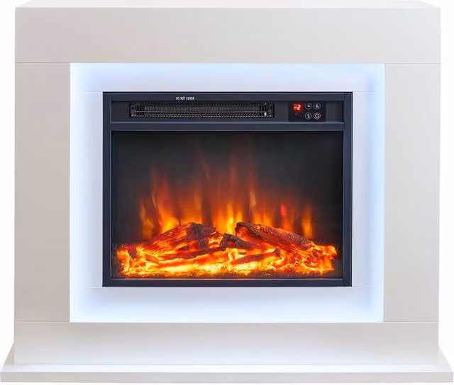 Sureflame Salisbury 32 Inch Electric Fireplace Suite in Pure White
