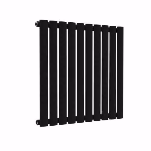 Lux Heat Black Oval Horizontal Single Panel Designer Steel Radiator, H 60 cm x W 54 cm – 2