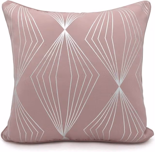 Velosso Onyx Pink Filled Square Cushion with Graphic Foil Print, W x D: 43 x 43 cm