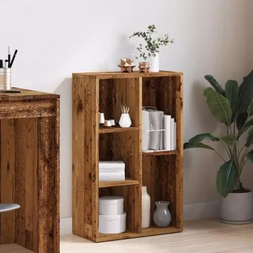 vidaXL Book Cabinet in Old Wood Brown, W/D/H: 50 x 25 x 80 cm – 2