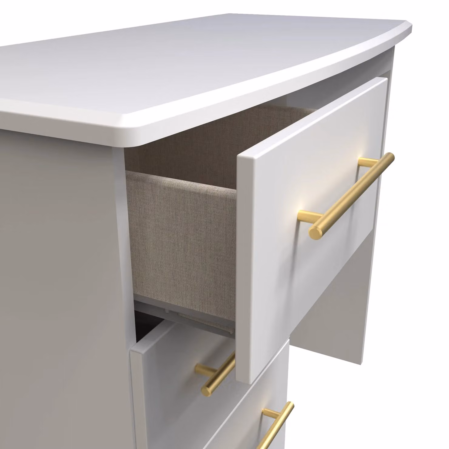 Ready Assembled 2 U Helmsley 3 Drawer Vanity in White and Gold – 3
