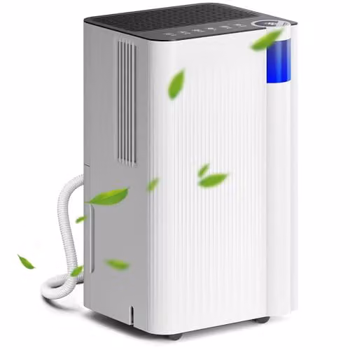 HOMCOM 12L Dehumidifier in White with Continuous Drainage, Sleep Mode and Timer