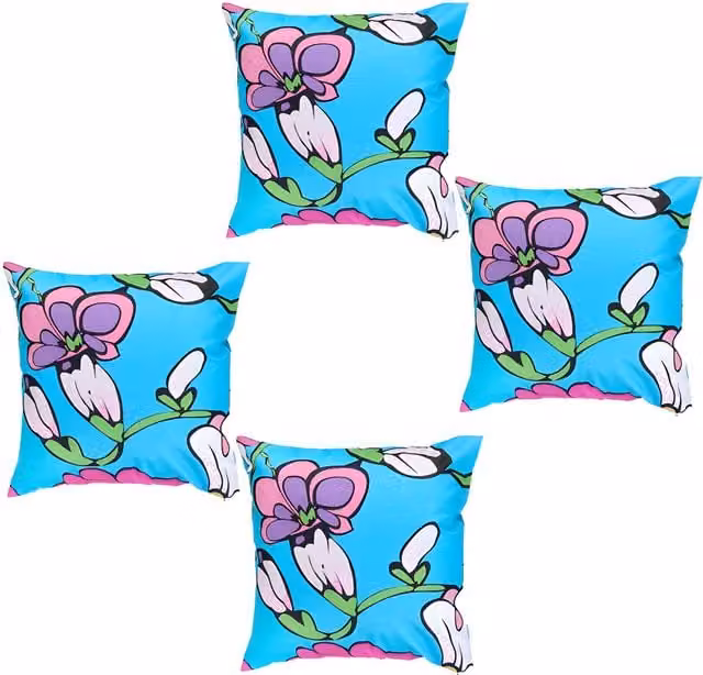 Gardenista Floral Printed Outdoor Square Scatter Cushion in Aqua Blue