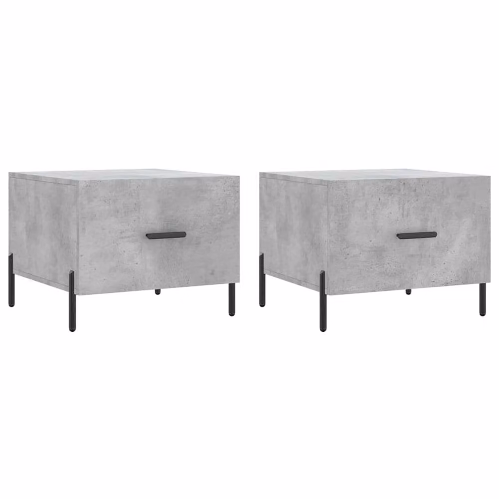 Berkfield Home Engineer Decorative Coffee Table Set of 2, Concrete Grey, W/D/H: 50 x 50 x 40 cm – 1