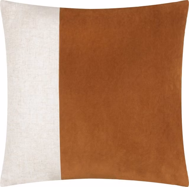 Make It A Home Morden Soft-Washed Velvet Square Cushion Cover in Orange and White