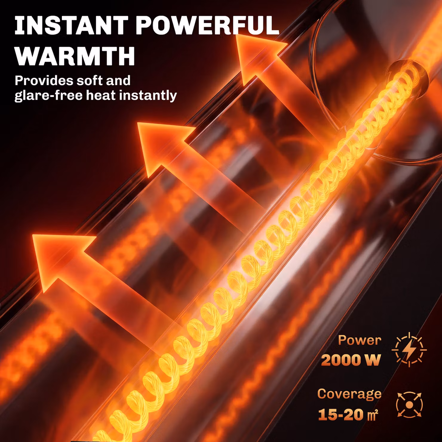 Outsunny 2000 W Electric Infrared Patio Heater, Black Free Standing Oscillating Outdoor Garden Heater with Remote Control – 4