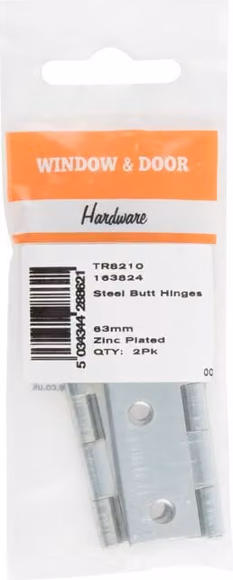 Hiatt Silver Zinc Plated Steel Butt Hinge, 6 cm