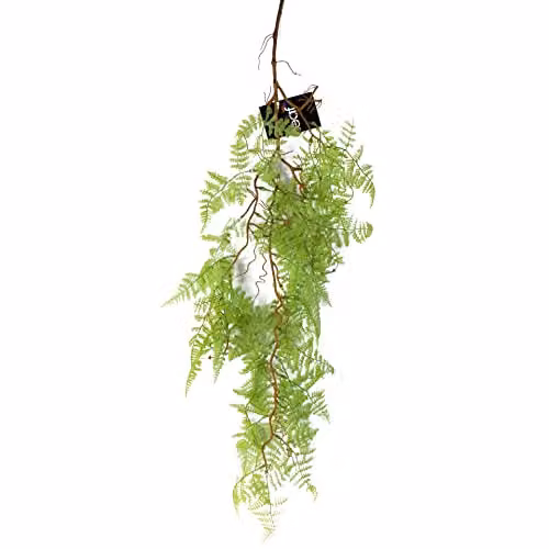 Leaf Design Artificial Hanging Maidenhair Fern Plant in Light Green, 100 cm