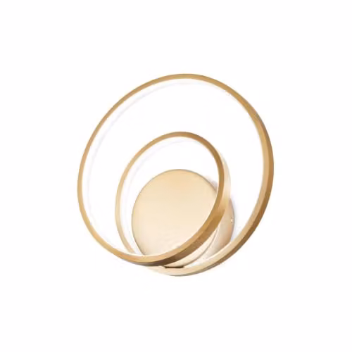 Ideal Lux Oz Integrated LED Ring Wall Lamp in Brass with Warm White 2700K Light