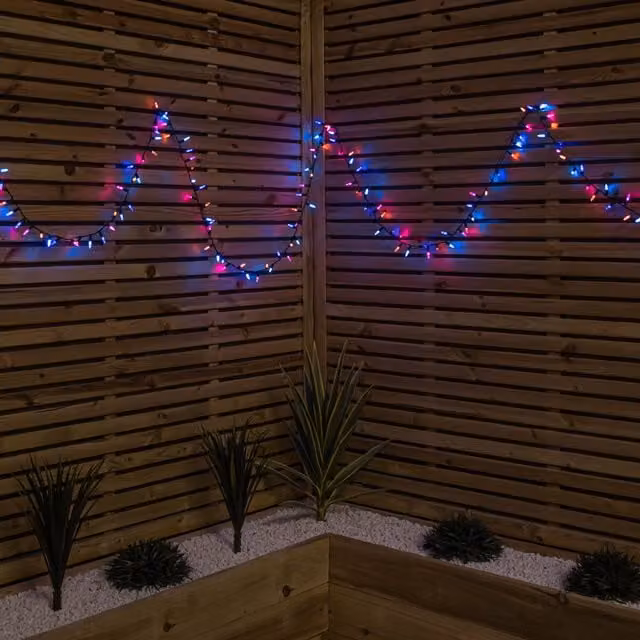 Samuel Alexander 7.5m 300 LED Multi-Action Christmas Fairy Cap String Lights with Timer in Multicolour